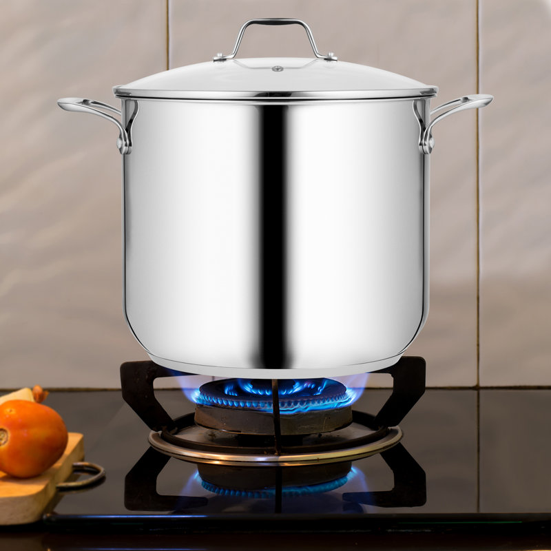 NutriChef NonStick Stainless Steel Stock Pot with Lid Wayfair